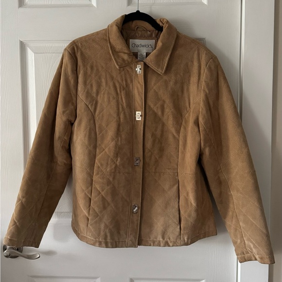 100% genuine suede tan jacket - Picture 1 of 4